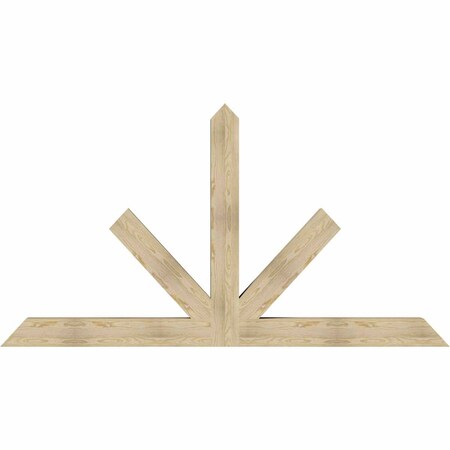 Ekena Millwork Saratoga Rough Sawn Timber Gable Bracket, Douglas Fir, 96"W x 52"H x 6"D x 6"F, 13/12 Pitch GBW096X52X0606SAR00RDF